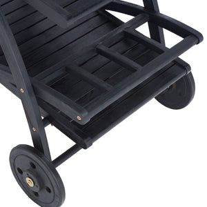 Safavieh LODI Outdoor Tea Cart - Stylish Portable Serving Solution for Patios, Decks, and Garden Gatherings Black PAT7009D