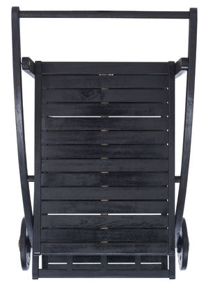 Safavieh LODI Outdoor Tea Cart - Stylish Portable Serving Solution for Patios, Decks, and Garden Gatherings Black PAT7009D