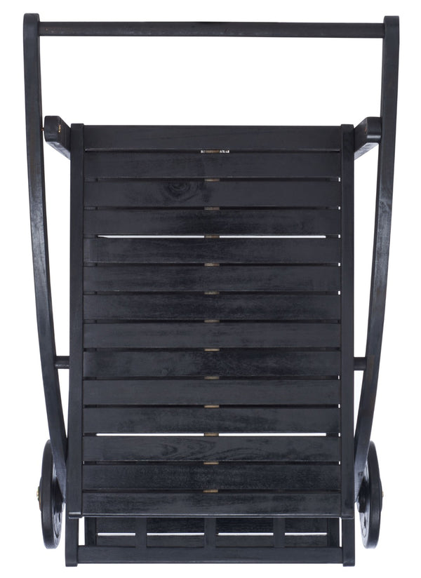 Safavieh LODI Outdoor Tea Cart - Stylish Portable Serving Solution for Patios, Decks, and Garden Gatherings Black PAT7009D
