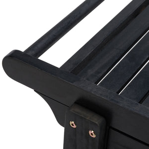 Safavieh ORLAND Portable Tea Trolley - Eco-Friendly Acacia Wood Serving Cart for Stylish Outdoor Entertaining Black PAT7010D