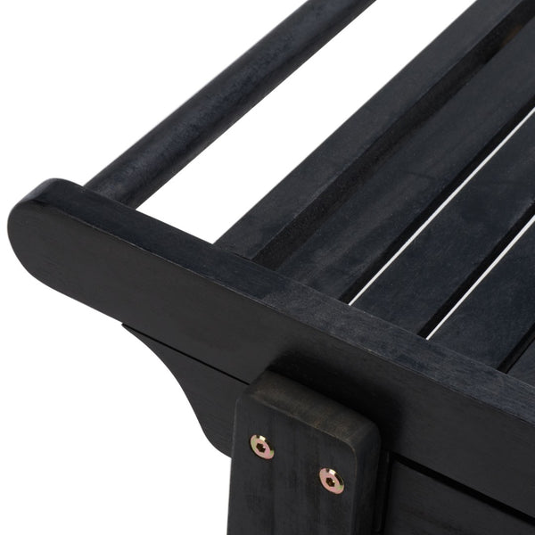 Safavieh ORLAND Portable Tea Trolley - Eco-Friendly Acacia Wood Serving Cart for Stylish Outdoor Entertaining Black PAT7010D