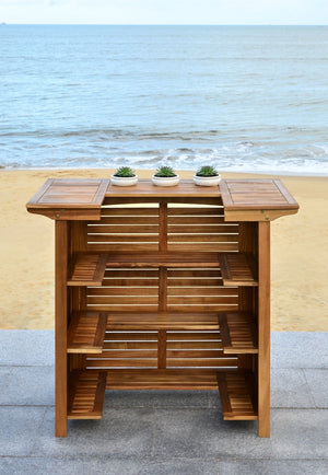 Safavieh MONTEREY Bar Table - Eco-Friendly Acacia Wood for Stylish Outdoor Gatherings and Entertaining Natural PAT7011A