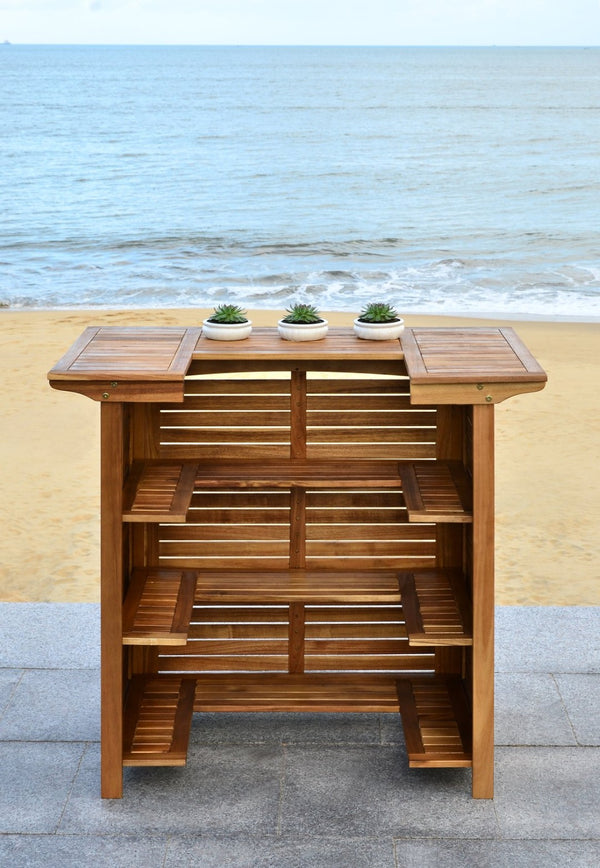Safavieh MONTEREY Bar Table - Eco-Friendly Acacia Wood for Stylish Outdoor Gatherings and Entertaining Natural PAT7011A