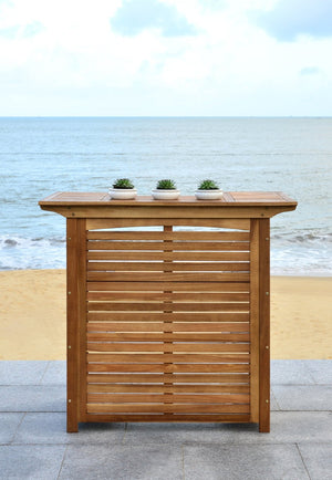 Safavieh MONTEREY Bar Table - Eco-Friendly Acacia Wood for Stylish Outdoor Gatherings and Entertaining Natural PAT7011A