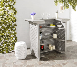 Safavieh MONTEREY Bar Table - Eco-Friendly Acacia Wood for Stylish Outdoor Gatherings and Entertaining Grey PAT7011B
