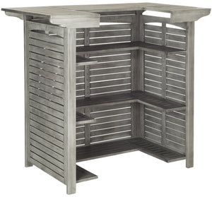 Safavieh MONTEREY Bar Table - Eco-Friendly Acacia Wood for Stylish Outdoor Gatherings and Entertaining Grey PAT7011B