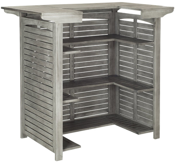 Safavieh MONTEREY Bar Table - Eco-Friendly Acacia Wood for Stylish Outdoor Gatherings and Entertaining Grey PAT7011B