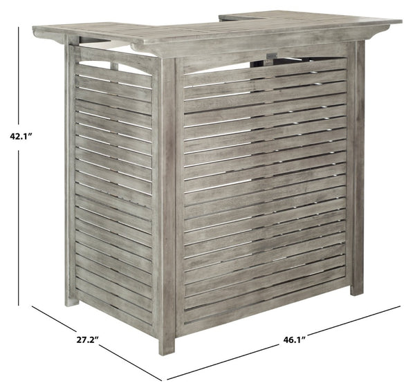 Safavieh MONTEREY Bar Table - Eco-Friendly Acacia Wood for Stylish Outdoor Gatherings and Entertaining Grey PAT7011B