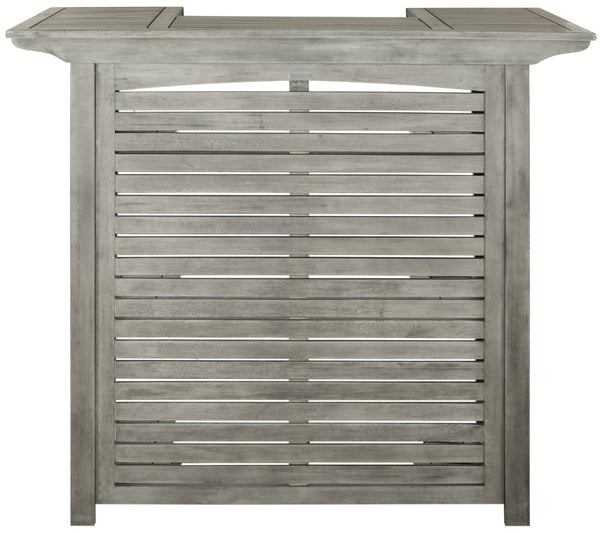 Safavieh MONTEREY Bar Table - Eco-Friendly Acacia Wood for Stylish Outdoor Gatherings and Entertaining Grey PAT7011B
