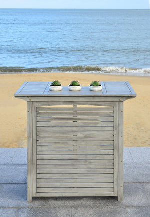 Safavieh MONTEREY Bar Table - Eco-Friendly Acacia Wood for Stylish Outdoor Gatherings and Entertaining Grey PAT7011B