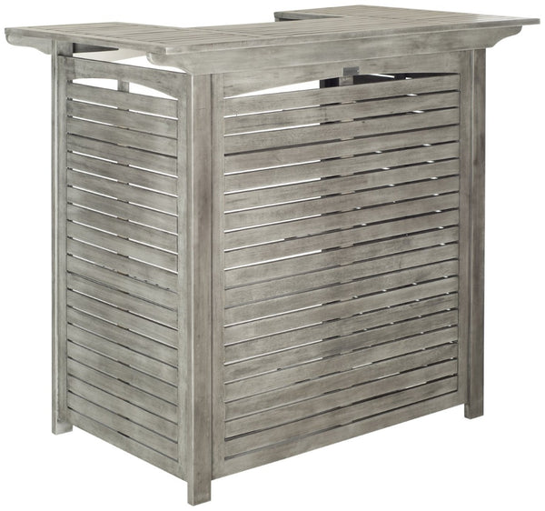 Safavieh MONTEREY Bar Table - Eco-Friendly Acacia Wood for Stylish Outdoor Gatherings and Entertaining Grey PAT7011B