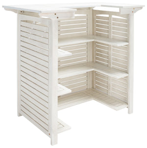 Safavieh MONTEREY Bar Table - Eco-Friendly Acacia Wood for Stylish Outdoor Gatherings and Entertaining White PAT7011C