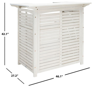 Safavieh MONTEREY Bar Table - Eco-Friendly Acacia Wood for Stylish Outdoor Gatherings and Entertaining White PAT7011C