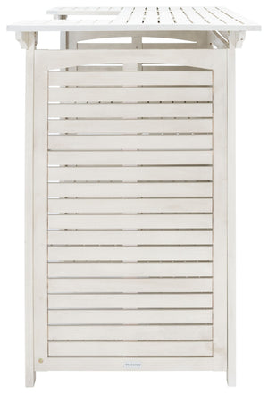 Safavieh MONTEREY Bar Table - Eco-Friendly Acacia Wood for Stylish Outdoor Gatherings and Entertaining White PAT7011C