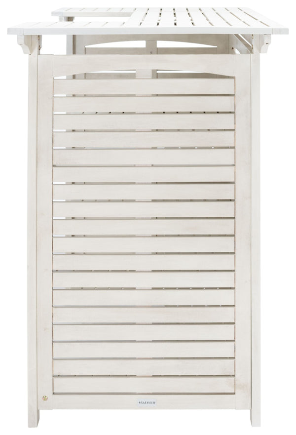 Safavieh MONTEREY Bar Table - Eco-Friendly Acacia Wood for Stylish Outdoor Gatherings and Entertaining White PAT7011C