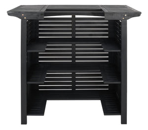 Safavieh MONTEREY Bar Table - Eco-Friendly Acacia Wood for Stylish Outdoor Gatherings and Entertaining Black PAT7011D