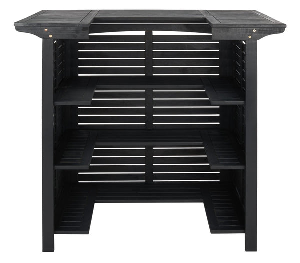 Safavieh MONTEREY Bar Table - Eco-Friendly Acacia Wood for Stylish Outdoor Gatherings and Entertaining Black PAT7011D