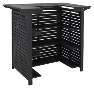 Safavieh MONTEREY Bar Table - Eco-Friendly Acacia Wood for Stylish Outdoor Gatherings and Entertaining Black PAT7011D