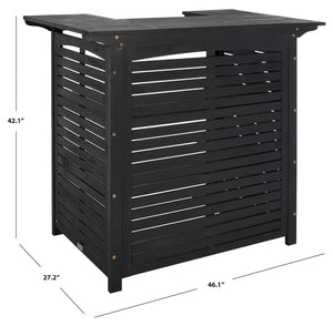 Safavieh MONTEREY Bar Table - Eco-Friendly Acacia Wood for Stylish Outdoor Gatherings and Entertaining Black PAT7011D