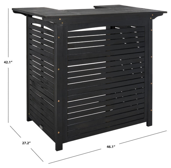 Safavieh MONTEREY Bar Table - Eco-Friendly Acacia Wood for Stylish Outdoor Gatherings and Entertaining Black PAT7011D