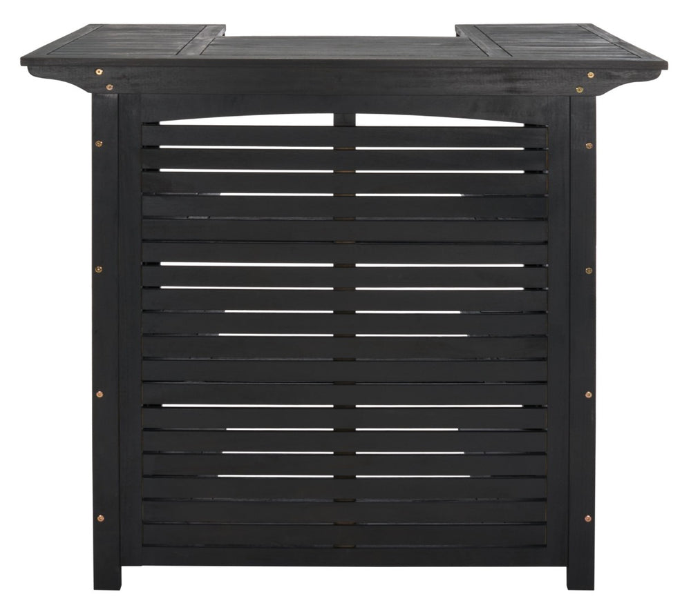 Safavieh MONTEREY Bar Table - Eco-Friendly Acacia Wood for Stylish Outdoor Gatherings and Entertaining Black PAT7011D