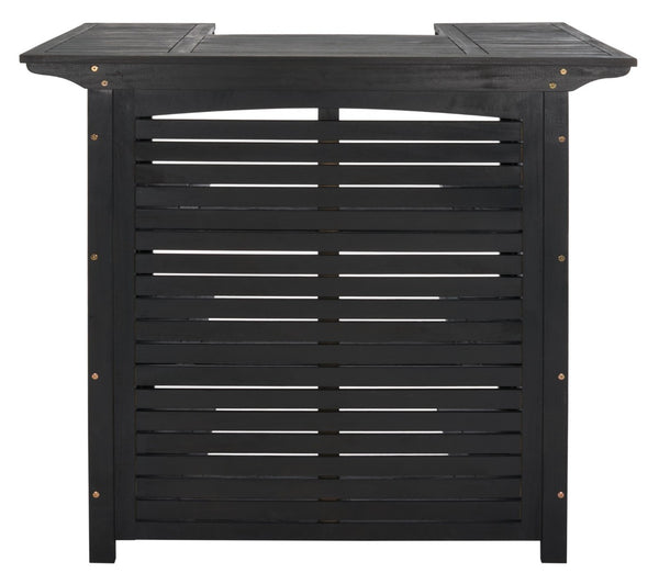 Safavieh MONTEREY Bar Table - Eco-Friendly Acacia Wood for Stylish Outdoor Gatherings and Entertaining Black PAT7011D