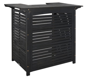 Safavieh MONTEREY Bar Table - Eco-Friendly Acacia Wood for Stylish Outdoor Gatherings and Entertaining Black PAT7011D