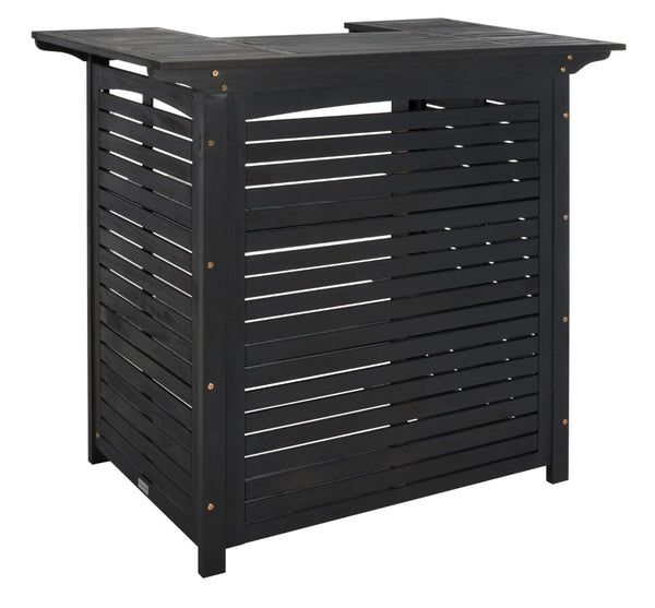 Safavieh MONTEREY Bar Table - Eco-Friendly Acacia Wood for Stylish Outdoor Gatherings and Entertaining Black PAT7011D