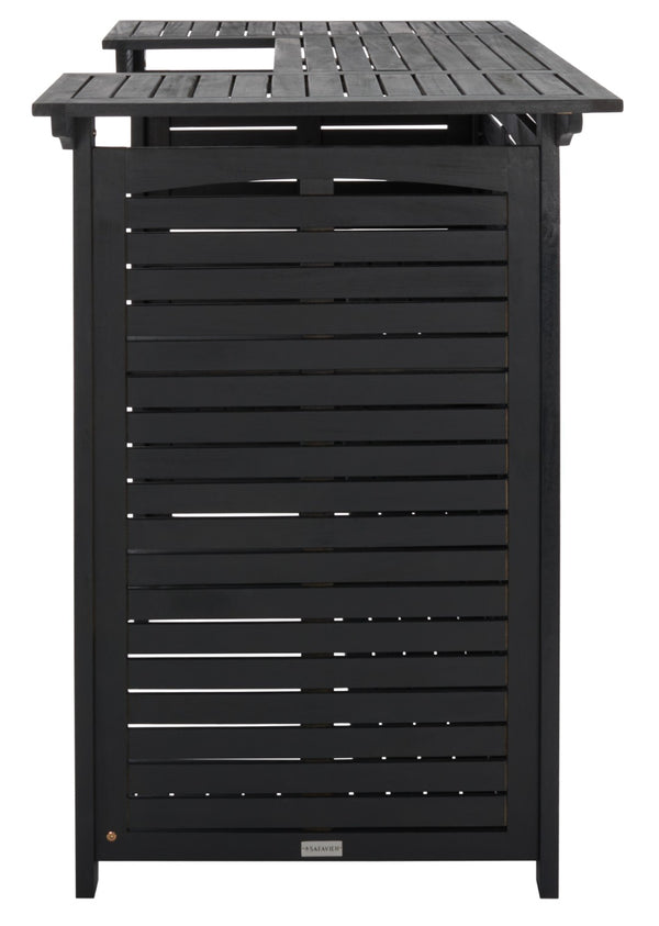 Safavieh MONTEREY Bar Table - Eco-Friendly Acacia Wood for Stylish Outdoor Gatherings and Entertaining Black PAT7011D
