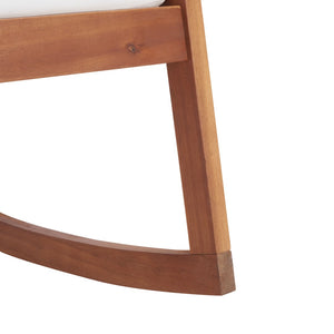 Safavieh VERNON Rocking Chair - Timeless Outdoor Comfort with Handcrafted Design and Eco-Friendly Eucalyptus Wood Natural / Beige PAT7013A