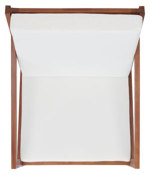 Safavieh VERNON Rocking Chair - Timeless Outdoor Comfort with Handcrafted Design and Eco-Friendly Eucalyptus Wood Natural / Beige PAT7013A