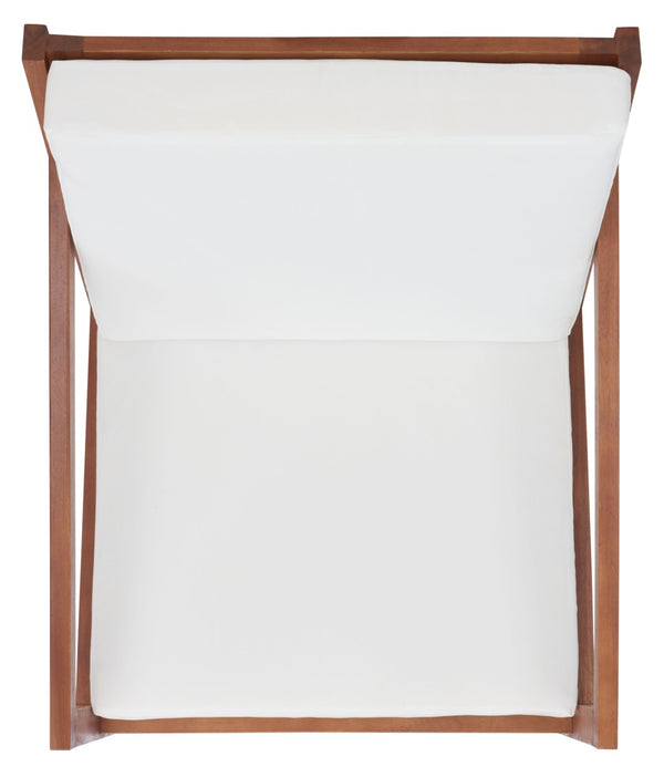 Safavieh VERNON Rocking Chair - Timeless Outdoor Comfort with Handcrafted Design and Eco-Friendly Eucalyptus Wood Natural / Beige PAT7013A