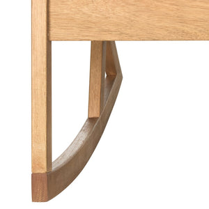 Safavieh VERNON Rocking Chair - Timeless Outdoor Comfort with Handcrafted Design and Eco-Friendly Eucalyptus Wood Natural / Yellow PAT7013B