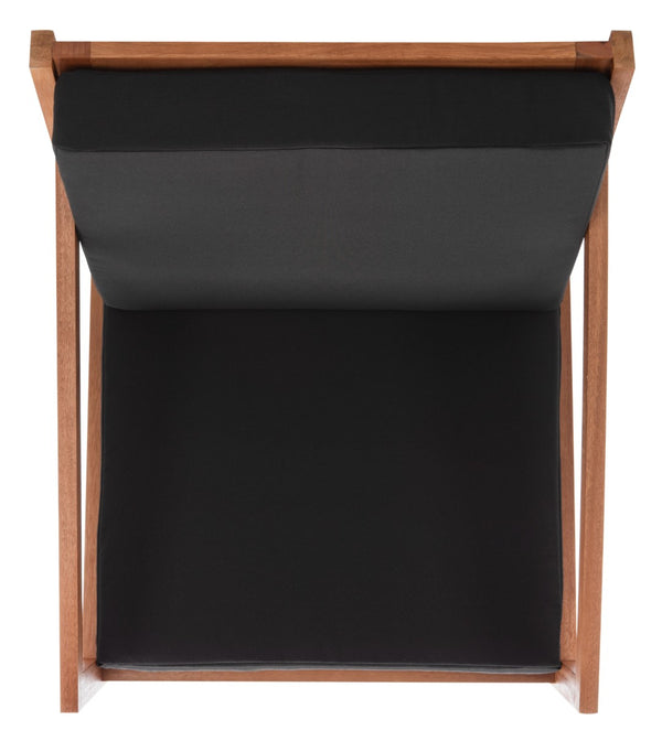 Safavieh VERNON Rocking Chair - Timeless Outdoor Comfort with Handcrafted Design and Eco-Friendly Eucalyptus Wood Natural / Black PAT7013X