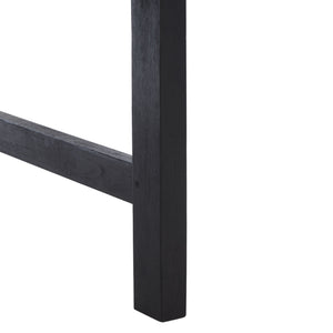 Safavieh Brea Twin Seat Outdoor Bench - Eco-friendly Acacia Wood With Umbrella Drink Table For Porch & Patio Black Wood Pat7014d