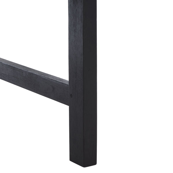 Safavieh Brea Twin Seat Outdoor Bench - Eco-friendly Acacia Wood With Umbrella Drink Table For Porch & Patio Black Wood Pat7014d