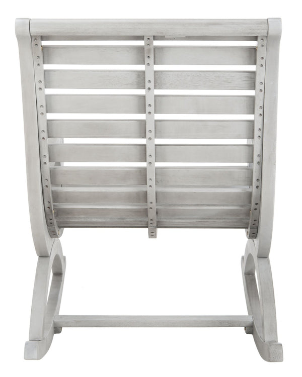 Safavieh SONORA Outdoor Rocking Chair – Elegant Eucalyptus Design for Relaxation on Your Porch or Patio Grey PAT7016A