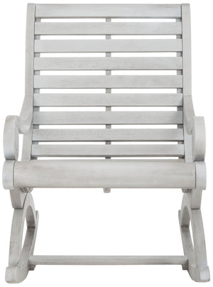 Safavieh SONORA Outdoor Rocking Chair – Elegant Eucalyptus Design for Relaxation on Your Porch or Patio Grey PAT7016A