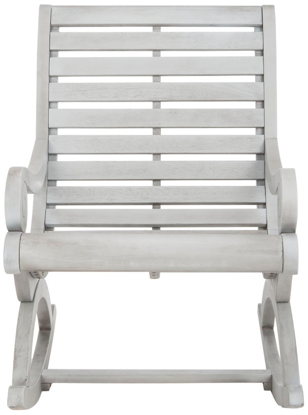 Safavieh SONORA Outdoor Rocking Chair – Elegant Eucalyptus Design for Relaxation on Your Porch or Patio Grey PAT7016A