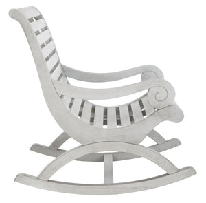 Safavieh SONORA Outdoor Rocking Chair – Elegant Eucalyptus Design for Relaxation on Your Porch or Patio Grey PAT7016A