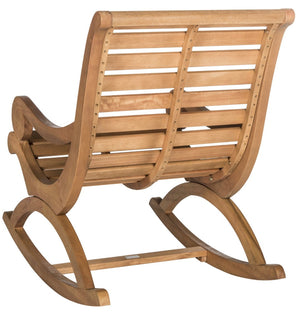 Safavieh SONORA Outdoor Rocking Chair – Elegant Eucalyptus Design for Relaxation on Your Porch or Patio Natural PAT7016B