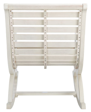 Safavieh SONORA Outdoor Rocking Chair – Elegant Eucalyptus Design for Relaxation on Your Porch or Patio White PAT7016C