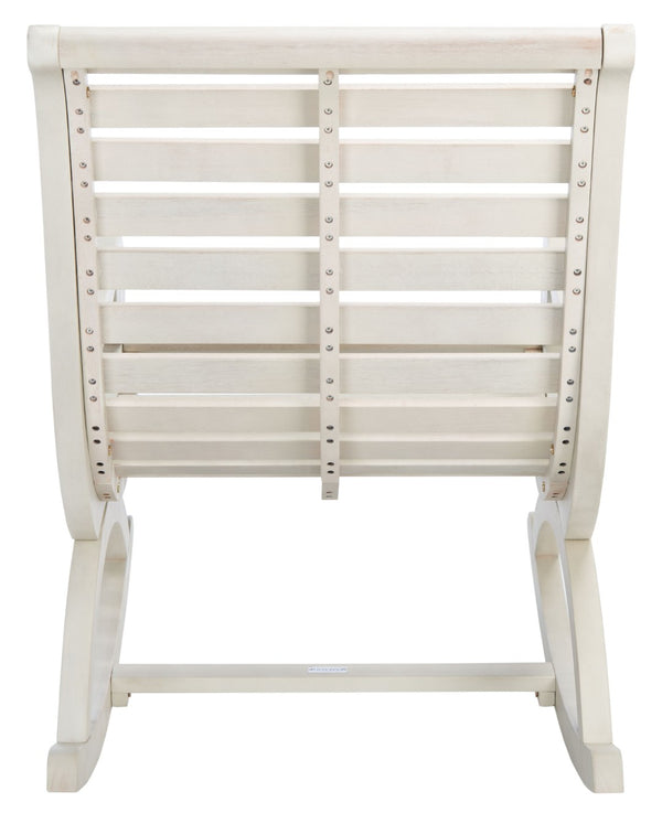 Safavieh SONORA Outdoor Rocking Chair – Elegant Eucalyptus Design for Relaxation on Your Porch or Patio White PAT7016C