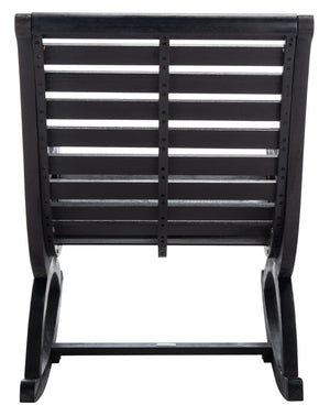 Safavieh SONORA Outdoor Rocking Chair – Elegant Eucalyptus Design for Relaxation on Your Porch or Patio Black PAT7016D
