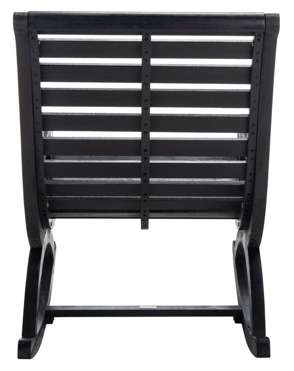 Safavieh SONORA Outdoor Rocking Chair – Elegant Eucalyptus Design for Relaxation on Your Porch or Patio Black PAT7016D