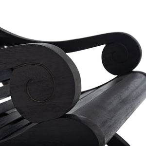 Safavieh SONORA Outdoor Rocking Chair – Elegant Eucalyptus Design for Relaxation on Your Porch or Patio Black PAT7016D