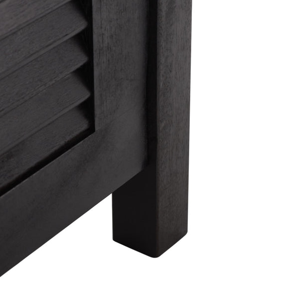 Safavieh BRISBANE Outdoor Storage Bench - Stylish Acacia Wood Seat with Hidden Compartment for Patios Black PAT7017D