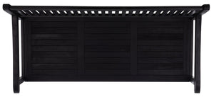Safavieh BRISBANE Outdoor Storage Bench - Stylish Acacia Wood Seat with Hidden Compartment for Patios Black PAT7017D