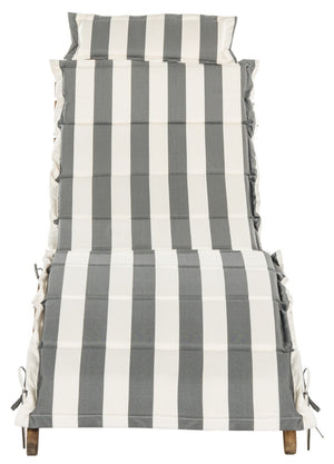 Safavieh PACIFICA 3-Piece Lounge Set - Coastal-Inspired Outdoor Elegance with Durable Acacia Wood Frames Natural / Grey Stripe PAT7020A