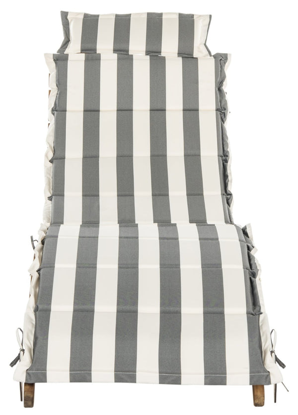 Safavieh PACIFICA 3-Piece Lounge Set - Coastal-Inspired Outdoor Elegance with Durable Acacia Wood Frames Natural / Grey Stripe PAT7020A